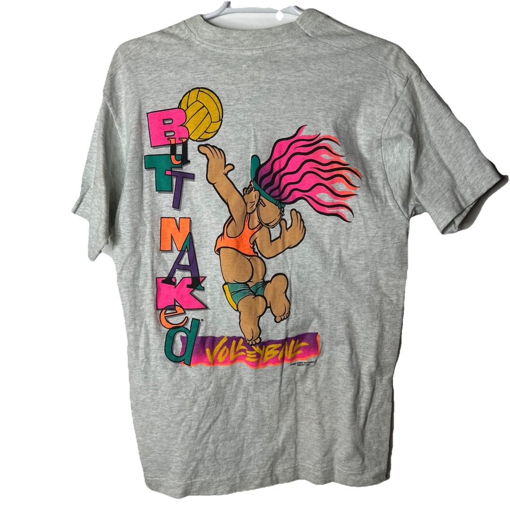 Vintage 90s Butt-Naked Volleyball  Troll T-Shirt Size L